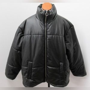 NWT Ashley Stewart Black Zip-Front Puffer Jacket size 22/24